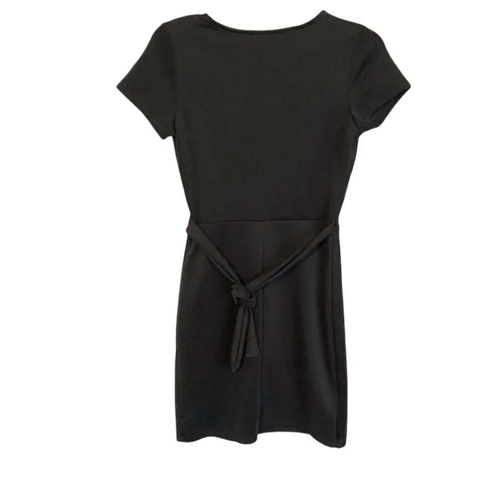 Faux Black Wrap Around  Dress Ladies Med - Picture 2 of 8